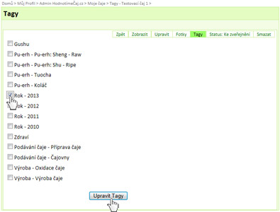 Přidej tagy na HodnotímeČaj.cz
